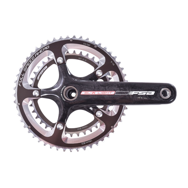 USED FSA SL-K Light Carbon Crankset 172.5mm 130BCD 53/39T 10 speed Mega Exo 24mm Spindle