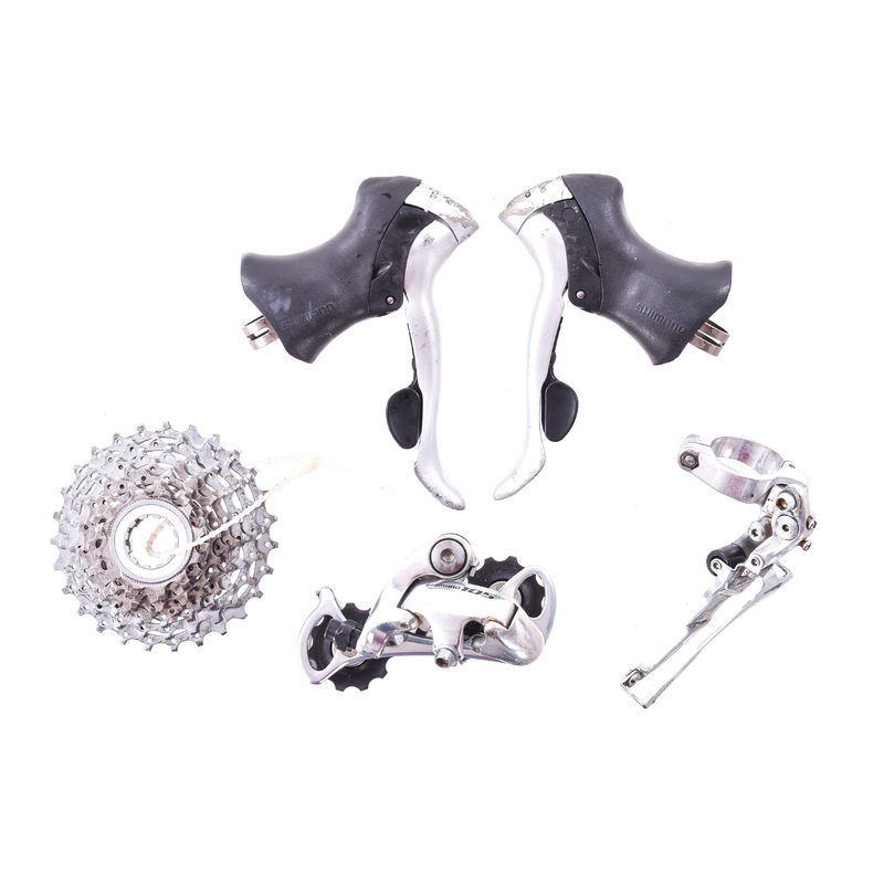 USED Shimano Tiagra 3×9 speed mini Road Triple Groupset Shifters, Derailleurs, Cassette