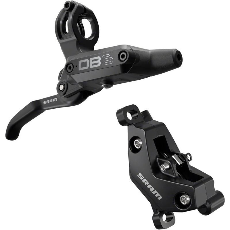 NEW SRAM DB6 Disc Brake and Lever – Right, Front or Rear, 2000mm Hose, Post Mount, 4-Piston, Aluminum Lever, Diffusion Black, A1