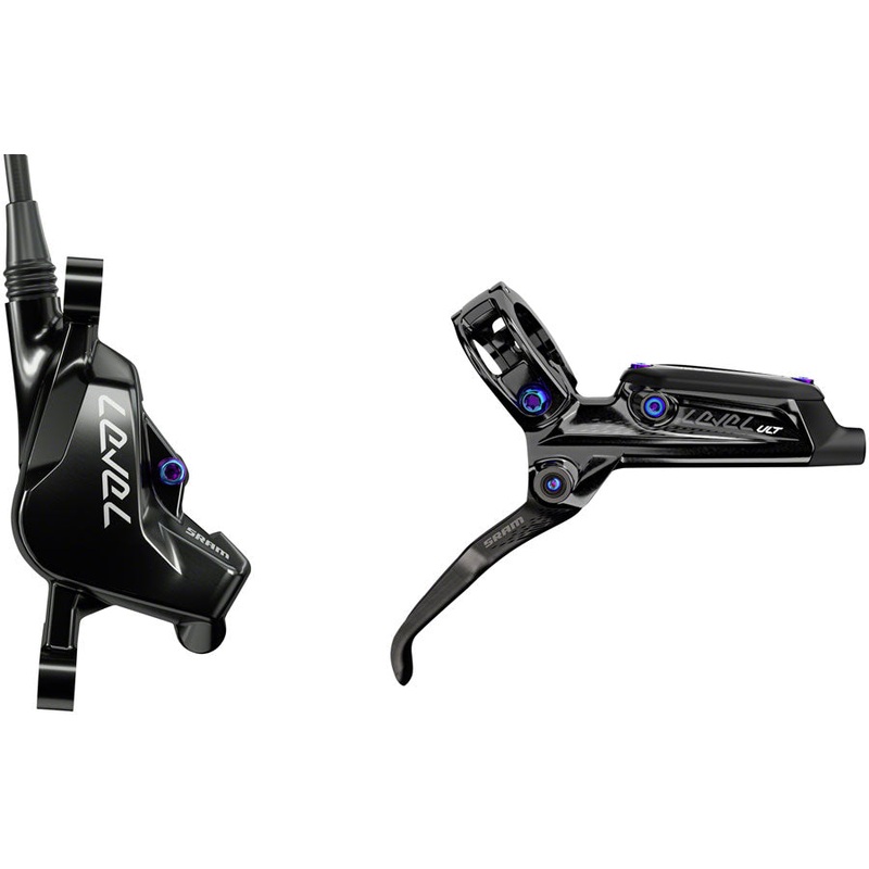 NEW SRAM Level Ultimate Disc Brake and Lever – Rear, Hydraulic, Post Mount, Black with Rainbow Hardware, B1