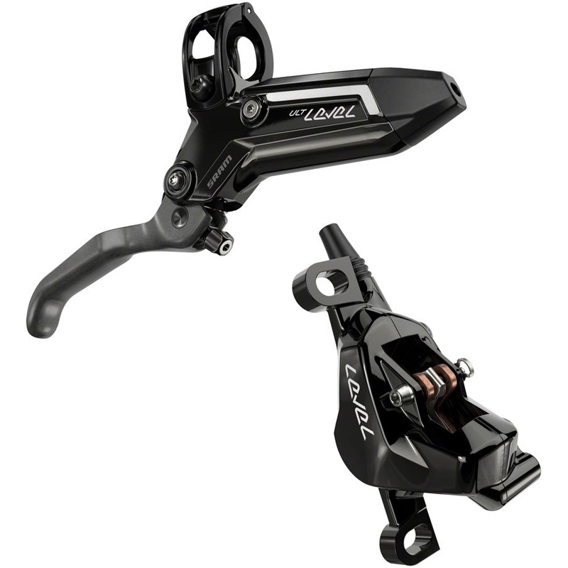 NEW SRAM Level Ultimate Stealth Disc Brake and Lever – Front, Post Mount, 2-Piston, Carbon Lever, Titanium Hardware, Gloss Black, C1