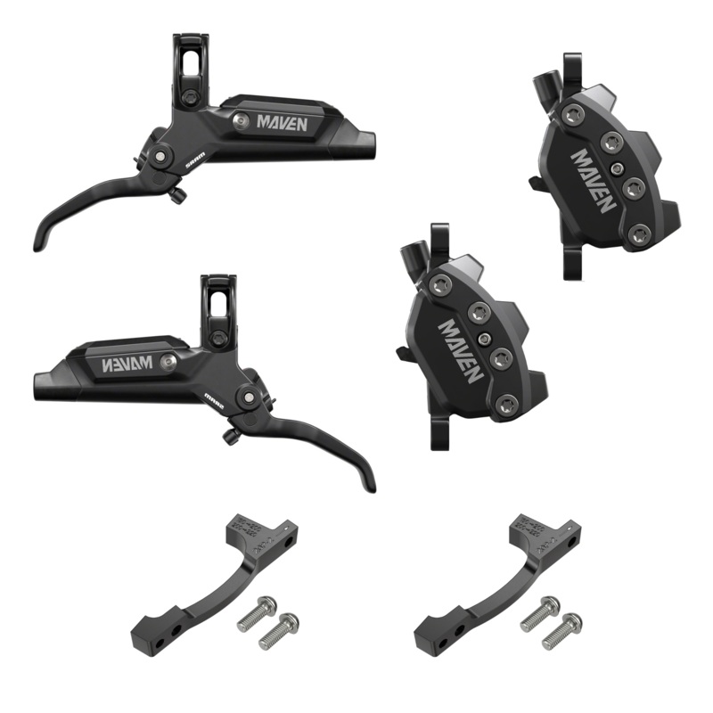 NEW SRAM Maven Base 4-Piston Disc Brake and Lever – Front and Rear Set