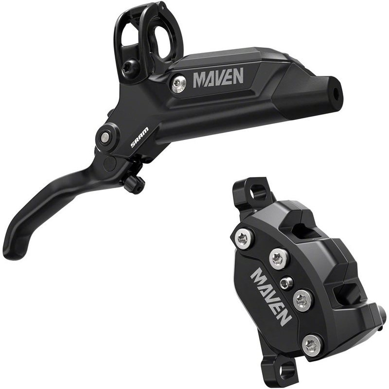 NEW SRAM Maven Base Disc Brake and Lever – Rear or Front, 2000mm Hose, Post Mount, 4-Piston, Aluminum Lever, SS Hardware, Diffusion Black, A1