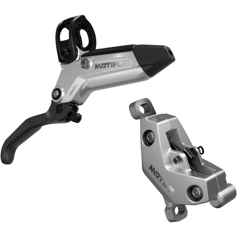 SRAM Motive Ultimate Disc Brake and Lever – Rear or Front, 2000mm Hose, Post Mount, 4-Piston, Alum Lever Body, Carbon Blade, Blk/Sil, A1