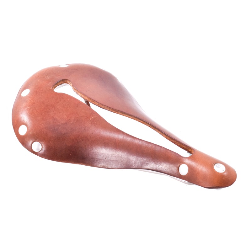 USED Selle Anatomica H2 Brown Leather Saddle Steel Rails Touring