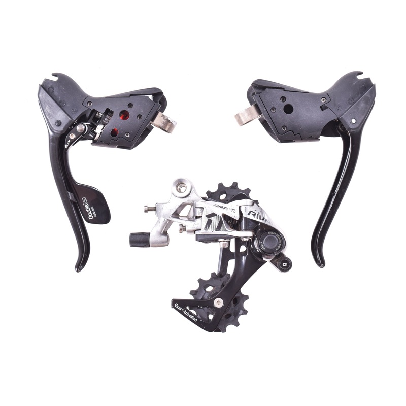 USED SRAM Rival 1×11 Drop Bar Shifter/Brake Levers w/ Medium Cage Rear Derailleur 36T max