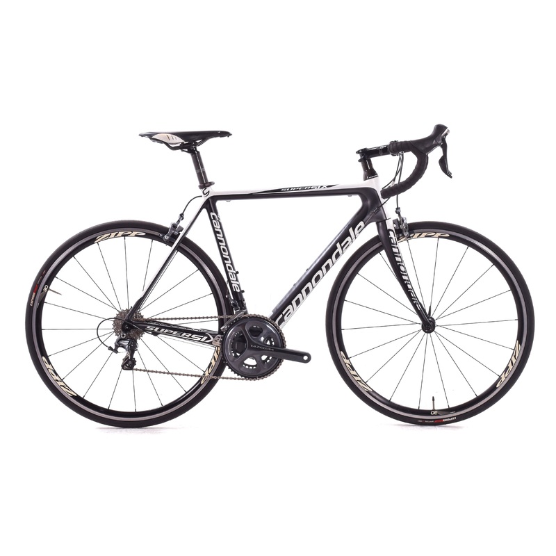 USED Cannondale SuperSix 4 Carbon 54cm Shimano Ultegra 2×11 Speed Rim Brake Black White