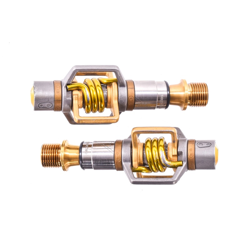 USED Crank Brothers Eggbeater 11 MTB pedals Gray Gold Titanium