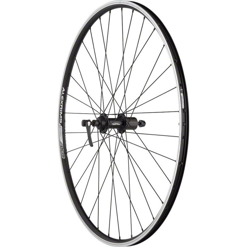 NEW Quality Wheels Value Double Wall Series Rear Wheel – 700, QR x 130mm, Rim Brake, HG 10, Black, Clincher