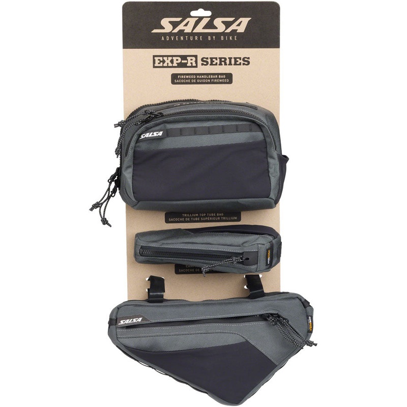 NEW  Salsa EXP-R Series Bag Bundle – Includes Campion Frame Bag, Fireweed Handlebar Bag, and Trillium Top Tube Bag (Small)