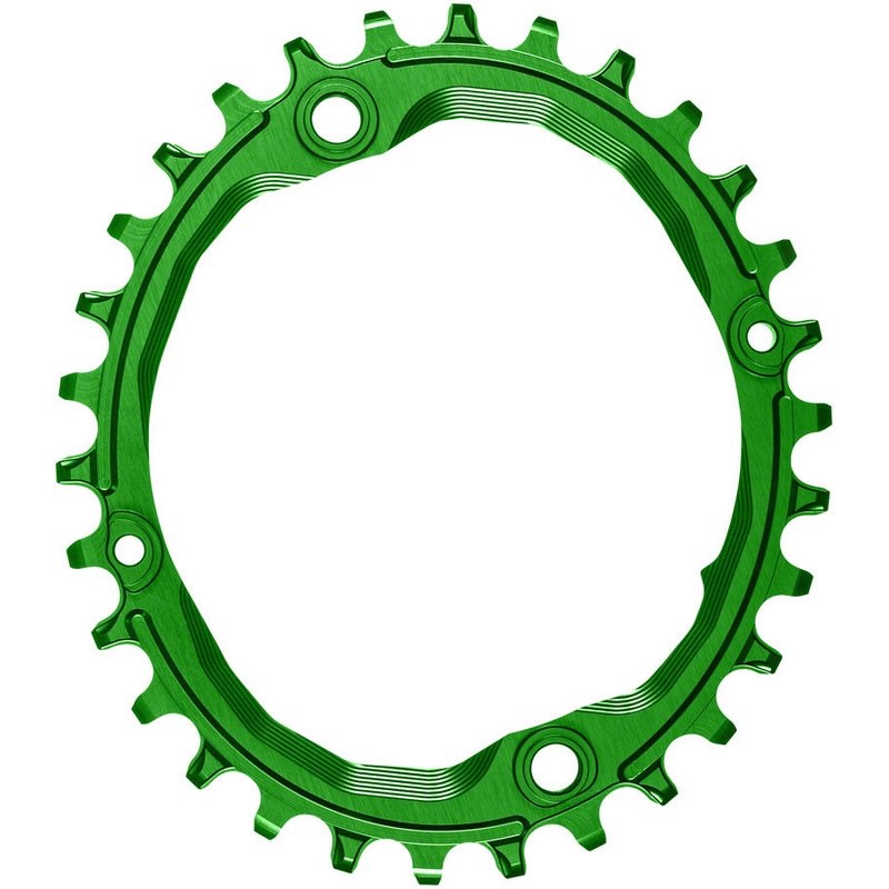 NEW absoluteBLACK Oval 104 BCD Chainring – 30t, 104 BCD, 4-Bolt, Narrow-Wide, Green