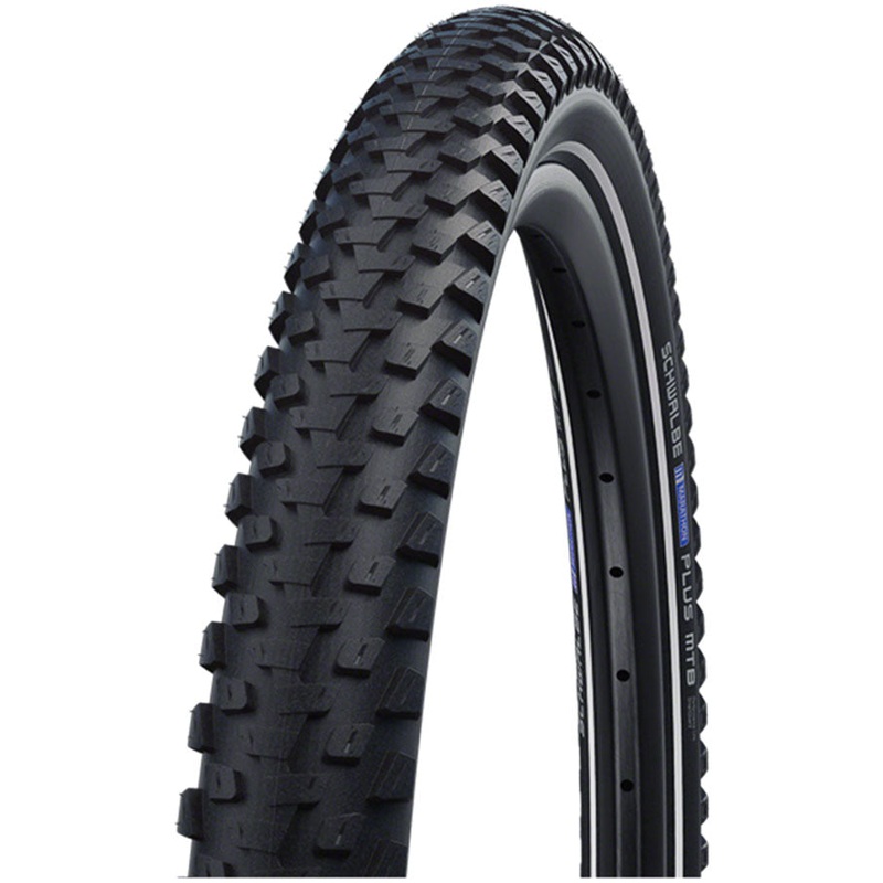 NEW Schwalbe Marathon Plus MTB Tire – 26 x 2.1 Clincher Wire Black/Reflective Performance Dual SmartGuard E-50