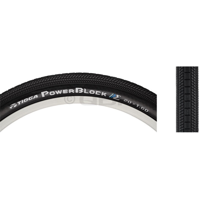 NEW Tioga PowerBlock Tire – 20 x 1.4, Clincher, Wire, Black, 60tpi