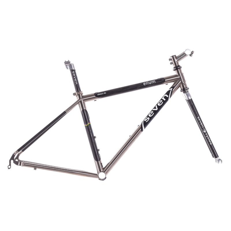 USED Mid 2000’s Seven Elium Carbon/Titanium X-Small Road Bike Frame Rim Brake Quick Release