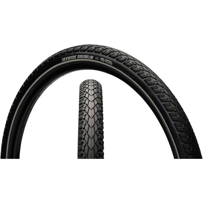 NEW Kenda Kwick Drumlin Tire – 700 x 35, Clincher, Wire, Black/Reflective, 60tpi