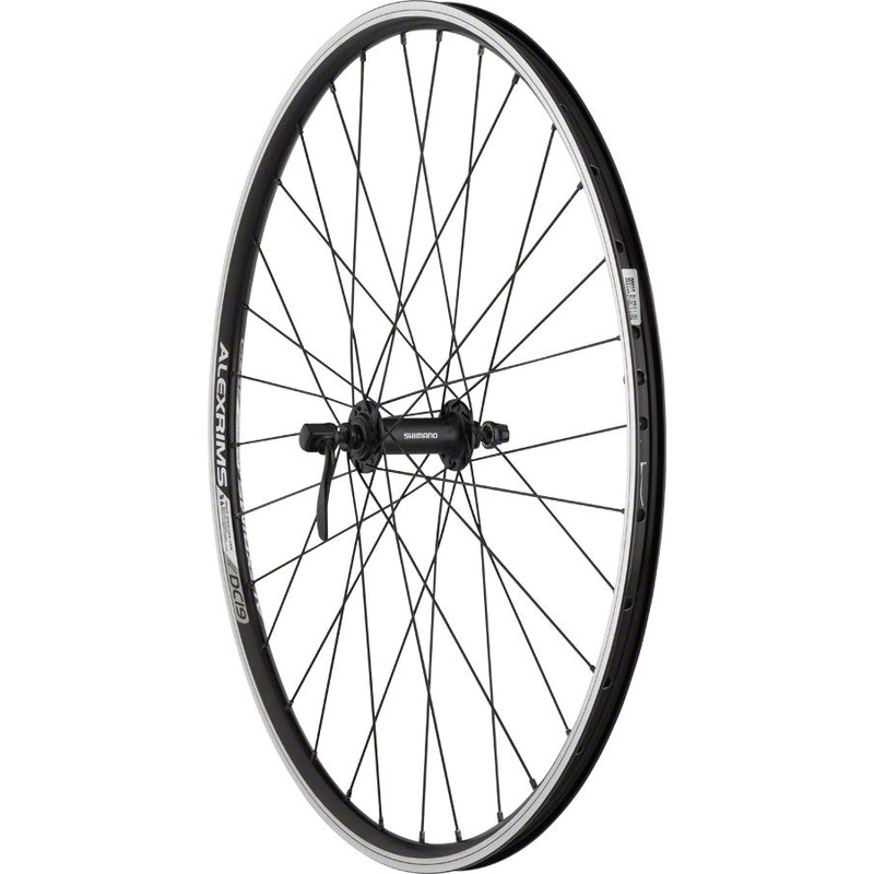 NEW Quality Wheels Value Double Wall Series Front Wheel – 26″, QR x 100mm, Rim Brake, Black, Clincher