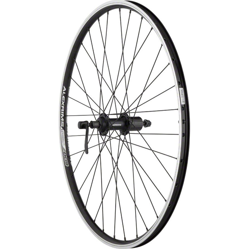 NEW Quality Wheels Value Double Wall Series Rear Wheel – 26″, QR x 135mm, Rim Brake, HG 10, Black, Clincher