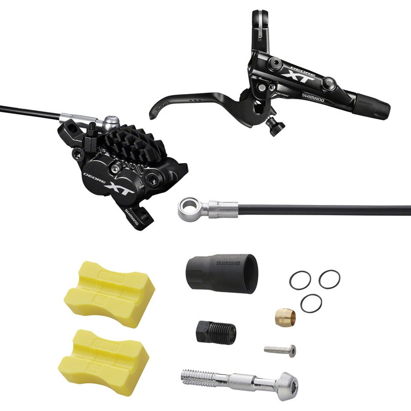 NEW Shimano XT BL-M8000/BR-M8020 Disc Brake and Lever – Rear, Hydraulic, Post Mount, 4-Piston, Finned Metal Pads, Black