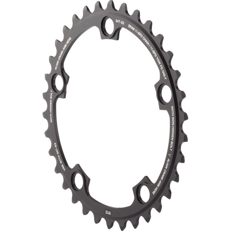 NEW SRAM 11-Speed 34T 110mm BCD YAW Chainring Black, Use with 50T