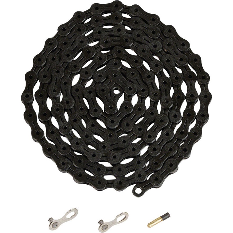 NEW YBN Ti-Nitride Black 10-speed Chain, 116 Links, 5.9mm Wide with One Reusable QRS Master Link