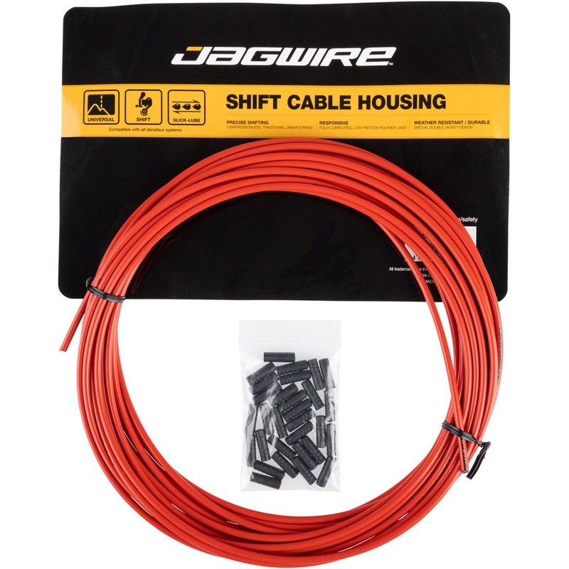 NEW Jagwire 4mm Sport Derailleur Housing with Slick-Lube Liner 10M Roll, Red
