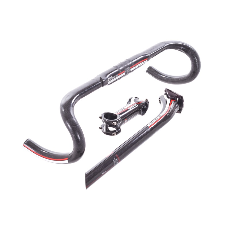 USED FSA K-Force Carbon Cockpit 31.8x420mm Drop Bars w/ 110mm Stem 27.2mm Seatpost