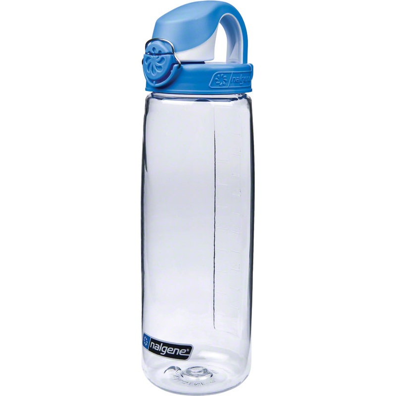 NEW Nalgene Tritan OTF Water Bottle: 24oz, Clear with Blue Cap