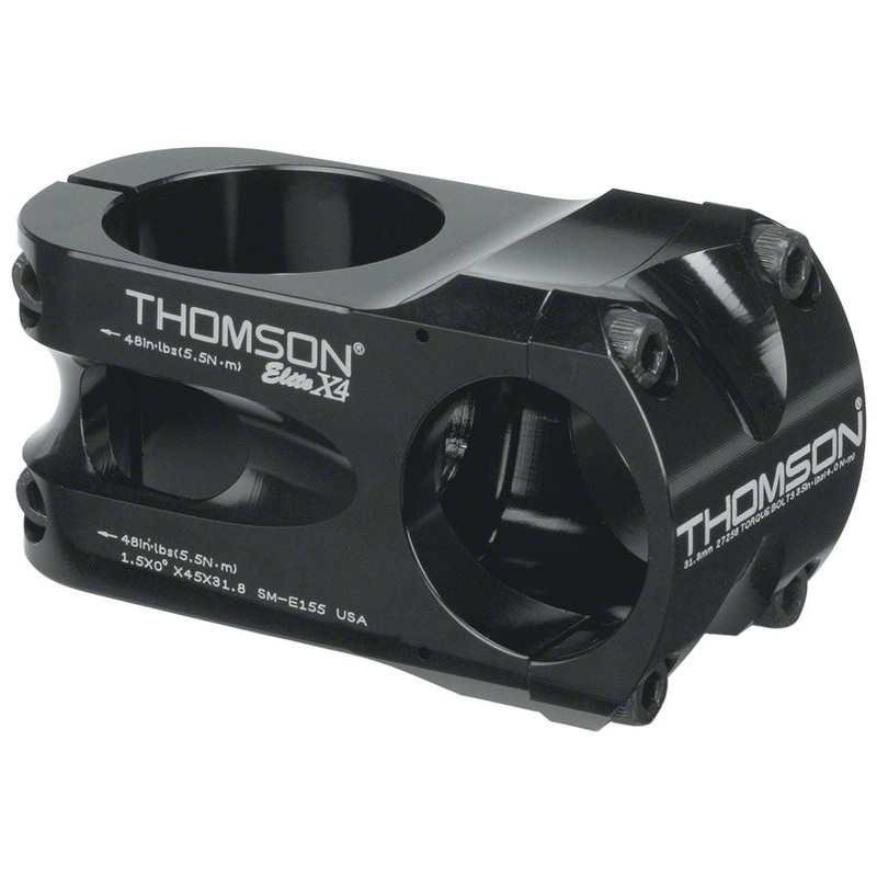 NEW Thomson Elite X4 Mountain Stem Thomson Elite X4 Mountain Stem – 45mm, 31.8 Clamp, +/-0, 38.1, Aluminum, Black
