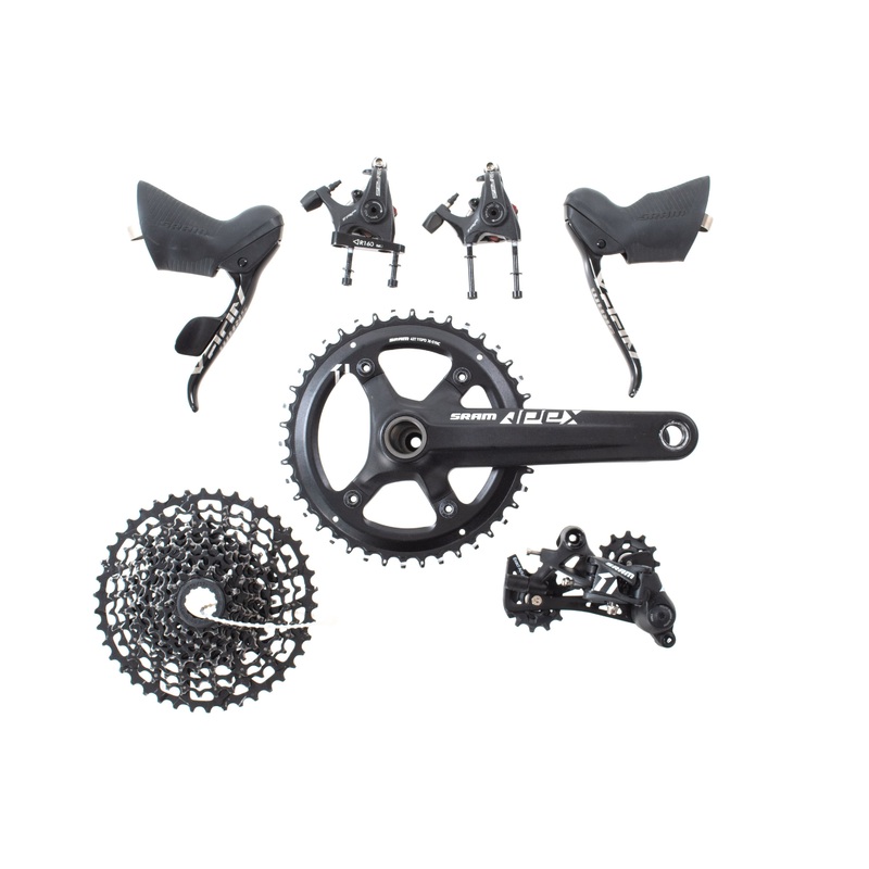USED SRAM Apex 1×11 speed Mechanical Groupset w/ TRP Spyre-C Flat Mount Disc Brakes 175mm 42T Crank