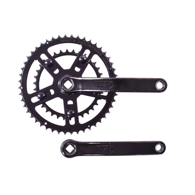 USED White Industries Square Taper ENO Crankset Black 175mm 48/34T Chainrings