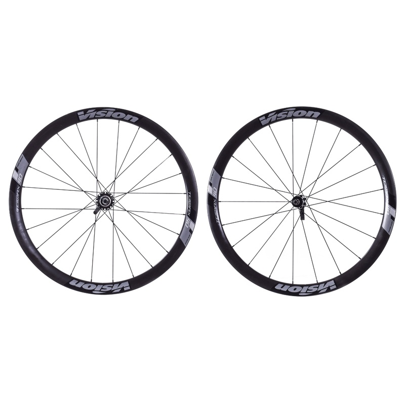 USED Vision Trimax 40 Carbon/Aluminum 700C Disc Wheelset Quick Release Center Lock